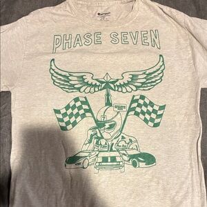 Champion Gray Tee with Green Graphic